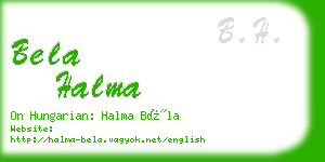 bela halma business card